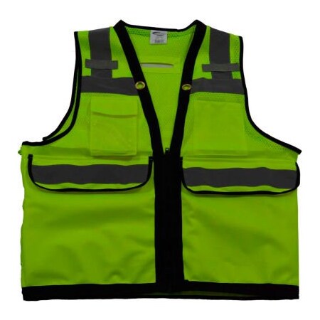 Petra Roc Inc Petra Roc Deluxe 8-Pocket Hi-Viz HD Surveyors Vest, ANSI/ISEA Class 2, Lime, XL, LVM2-HDSUV-XL-XL LVM2-HDSUV-XL